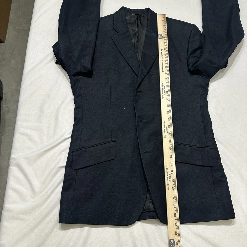 Banana Republic Navy Linen Cotton Blazer Mens 38S Tailored 2‎ Button Sport Coat